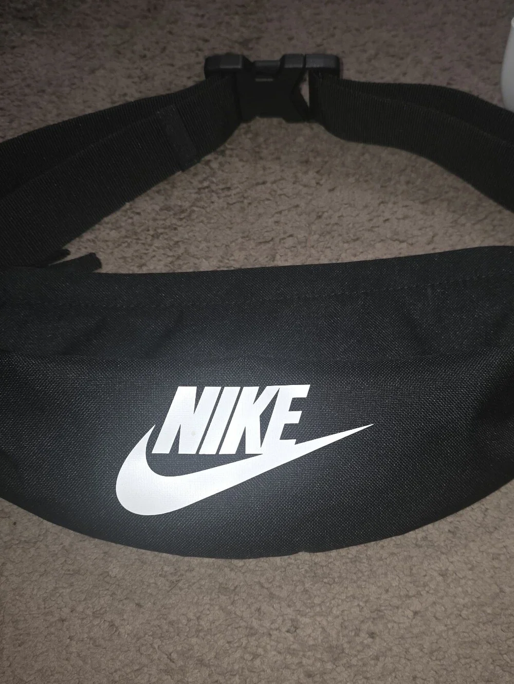 NWT Nike Black Belt Bag with White Swoosh Logo